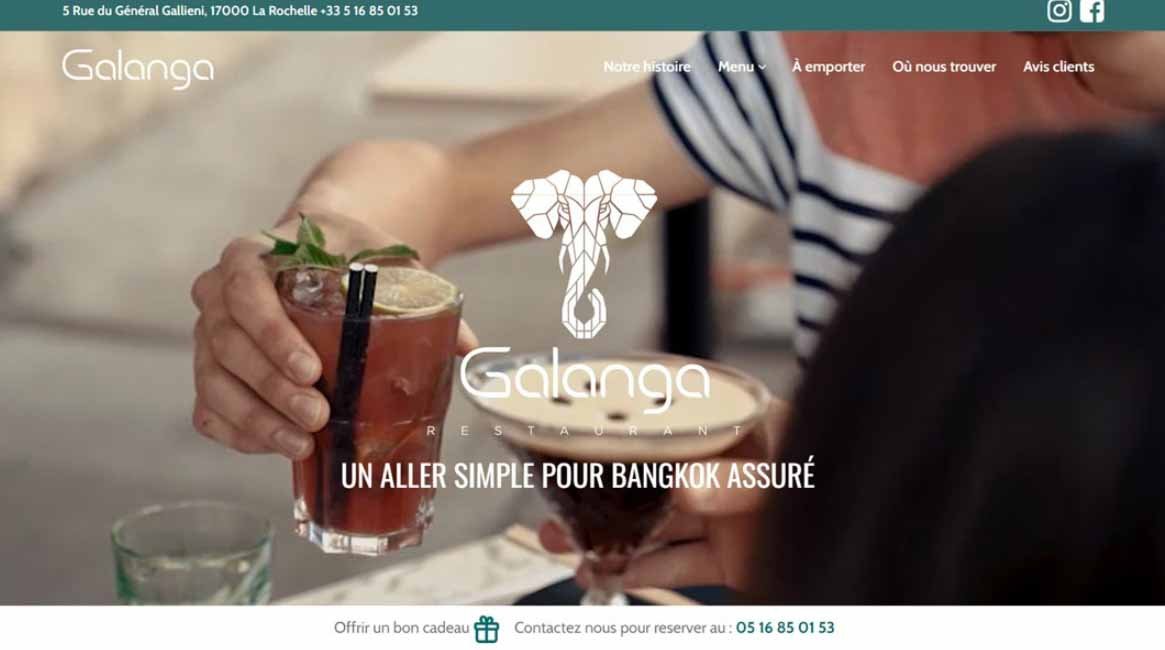 capture d'écran du site web Galanga